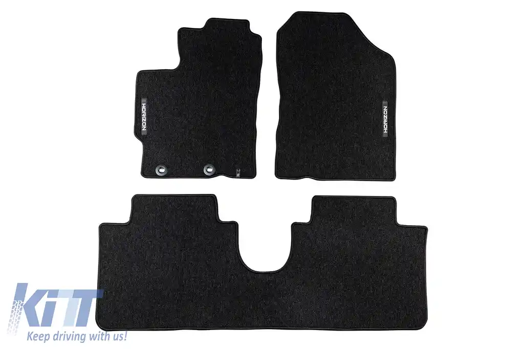 Mochete textile din seria Horizon de la Frogum potrivite pentru Toyota Yaris 2011-2020 versiunea non-Hybrid, set de 3 bucăți, negru