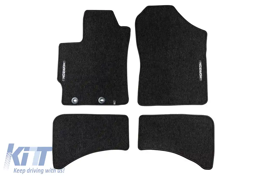 Mochete textile din seria Horizon de la Frogum potrivite pentru Toyota Yaris Hybrid după 2020, set de 4 bucăți, negru