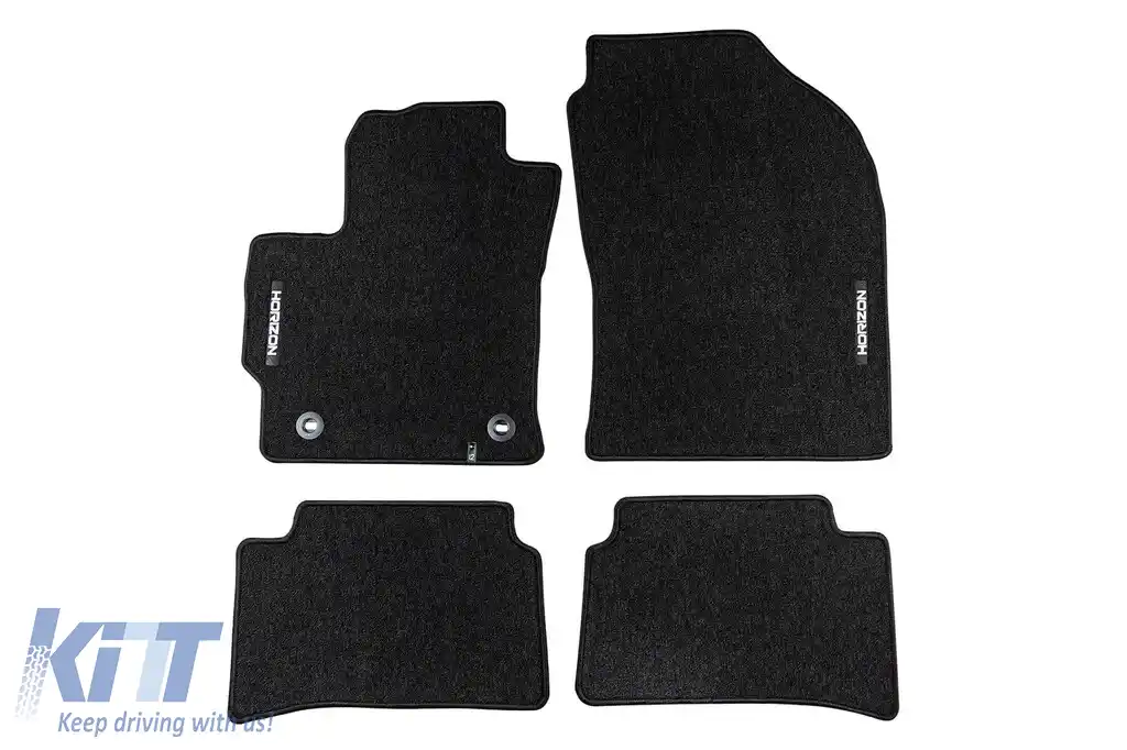 Mochete textile din seria Horizon de la Frogum potrivite pentru Toyota Corolla Hybrid după 2018, set de 4 bucăți, negru