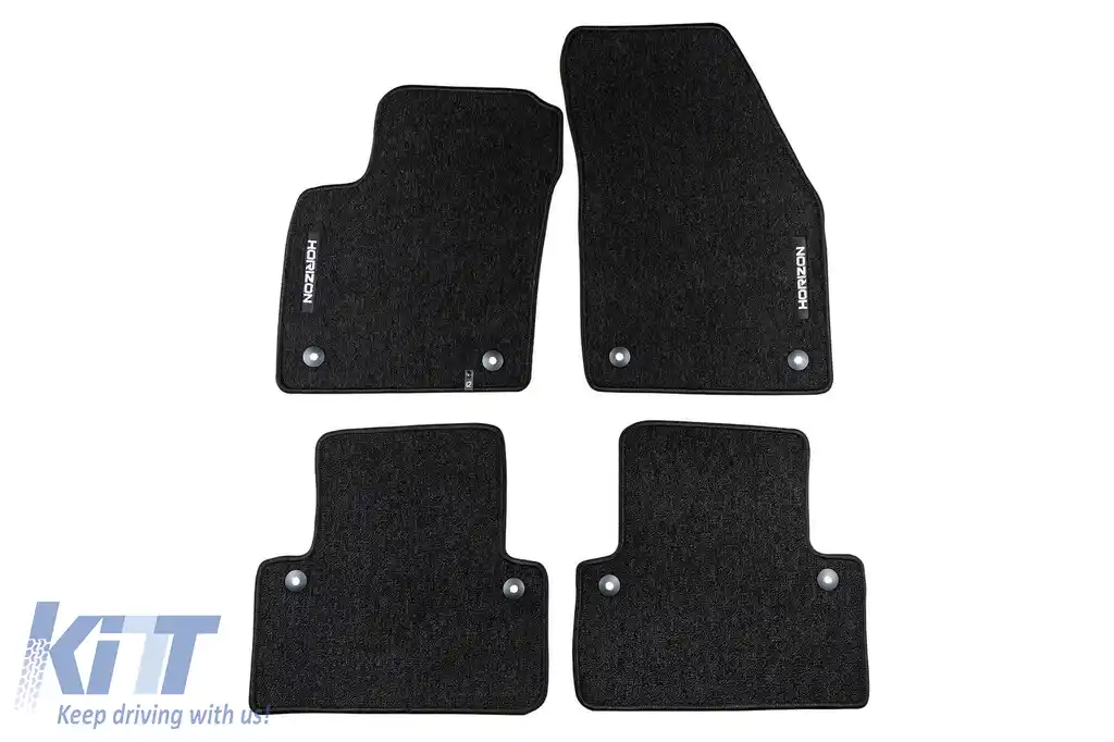 Mochete textile din seria Horizon de la Frogum potrivite pentru Volvo S40, V50 2004-2012, C30 2006-2012, set de 4 bucăți, negru