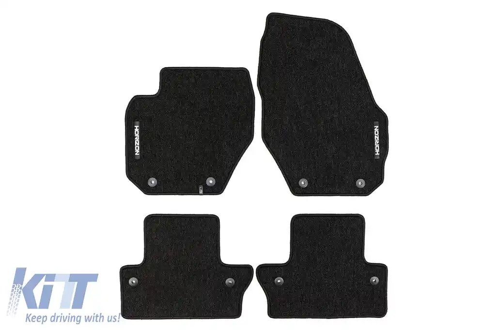 Mochete textile din seria Horizon de la Frogum potrivite pentru Volvo S60, V60 2010-2018, set de 4 bucăți, negru