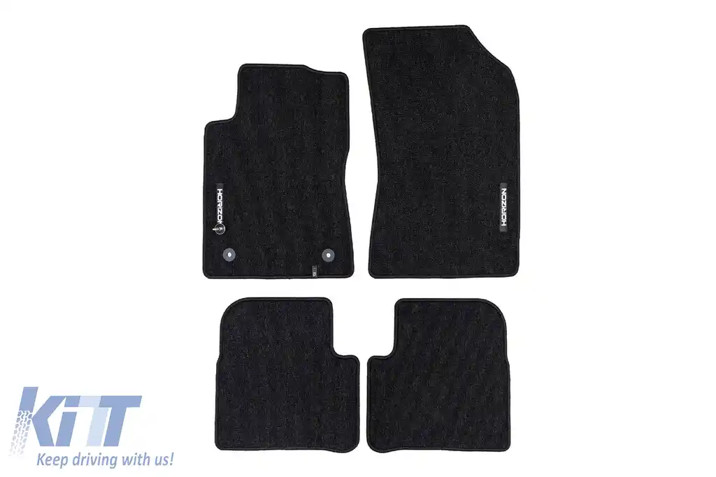 Mochete textile din seria Horizon de la Frogum potrivite pentru Citroen C3 2016-2024, set de 4 bucăți, negru