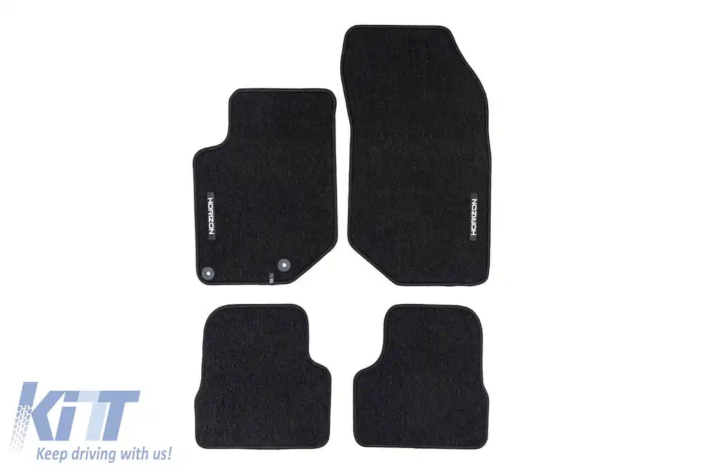 Mochete textile din seria Horizon de la Frogum potrivite pentru Peugeot 208, E-208 după 2019, set de 4 piese, negru
