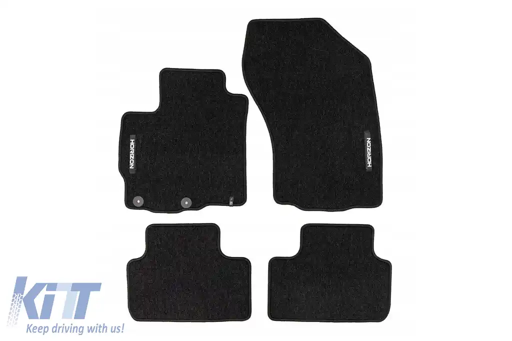 Mochete textile din seria Horizon de la Frogum potrivite pentru Citroen C4 Aircross 2012-2017, Peugeot 4008 2012-2016, Mitsubishi ASX 2010-2022, set de 4 piese, negru