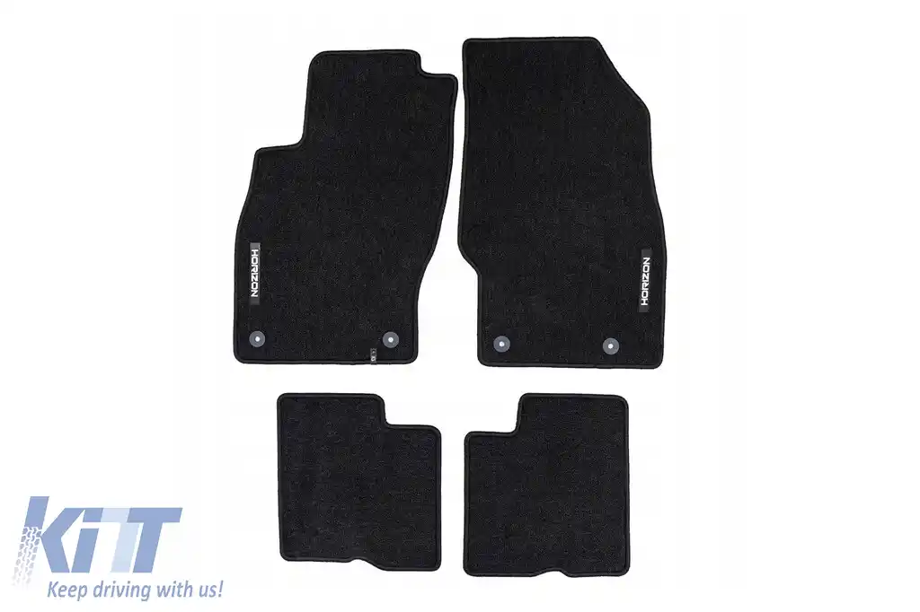 Mochete textile din seria Horizon de la Frogum potrivite pentru Opel Corsa D 2006-2014, Corsa E 2014-2019, set de 4 bucăți, negru