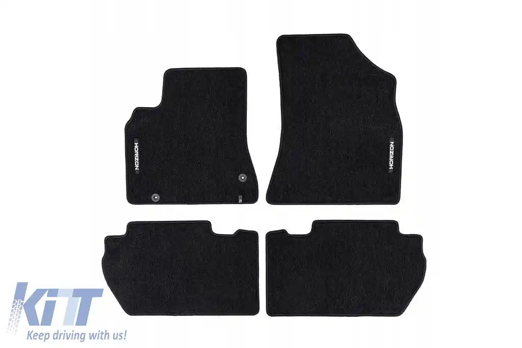 Mochete textile din seria Horizon de la Frogum potrivite pentru Citroen Berlingo, Peugeot Partner 2008-2018, set de 4 bucăți, negru