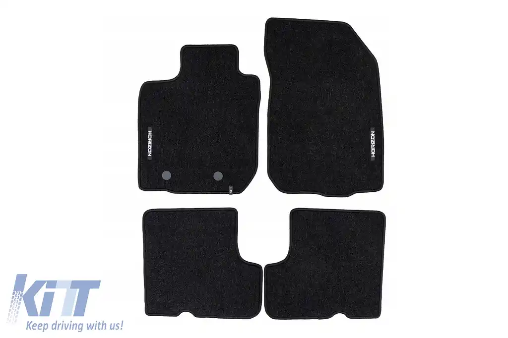Mochete textile din seria Horizon de la Frogum potrivite pentru Dacia Duster 2010-2017, set de 4 bucăți, negru