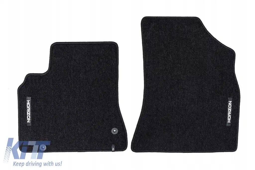 Mochete textile din seria Horizon de la Frogum potrivite pentru Citroën Berlingo II 2008-2018, față, set de 2 bucăți, negru