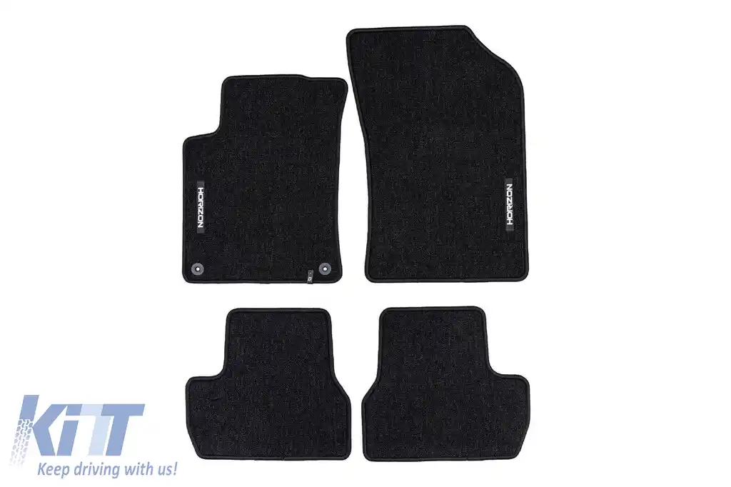 Mochete textile din seria Horizon de la Frogum potrivite pentru Citroen C3 2009-2016, set de 4 bucăți, negru