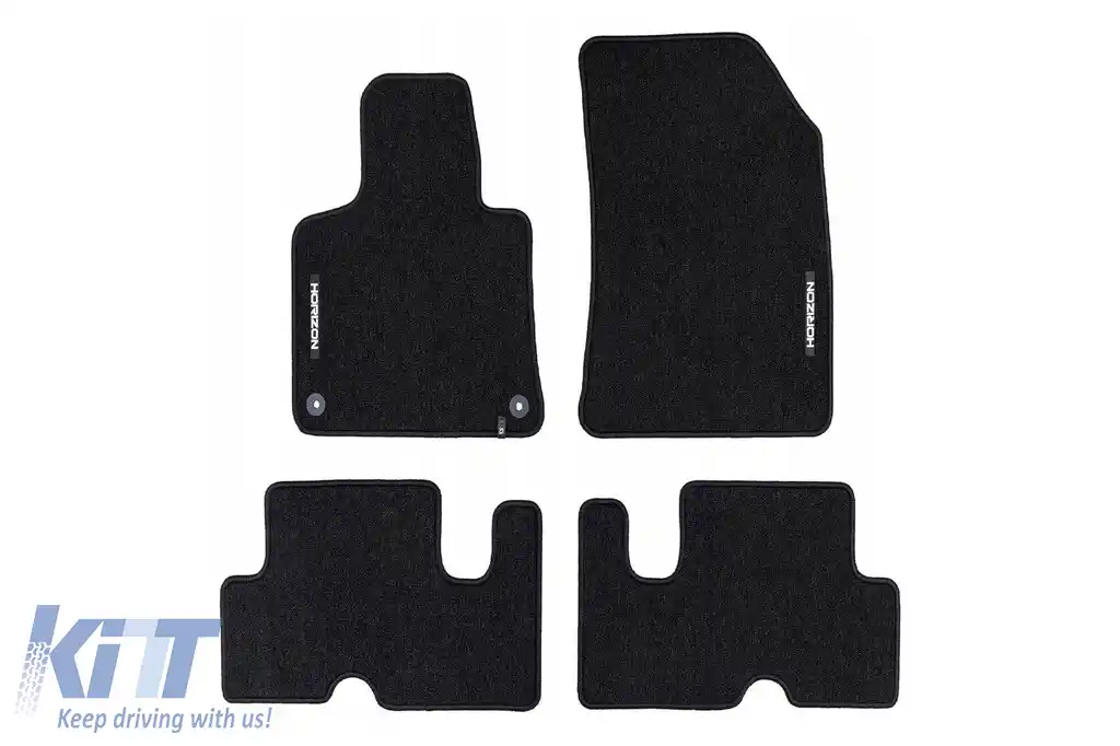 Mochete textile din seria Horizon de la Frogum potrivite pentru Citroen C4 Picasso, C4 Spacetourer 2013-2019, set de 4 piese, negru