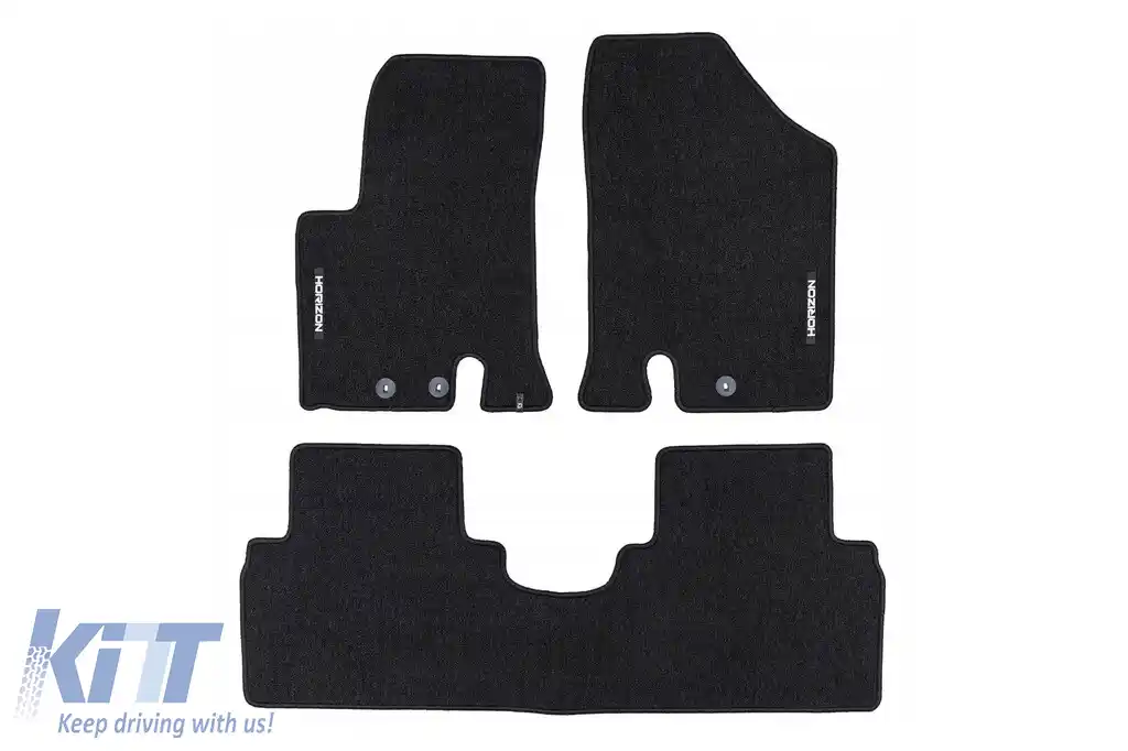 Mochete textile din seria Horizon de la Frogum potrivite pentru Hyundai iX20, Kia Venga 2009-2019, set de 3 piese, negru
