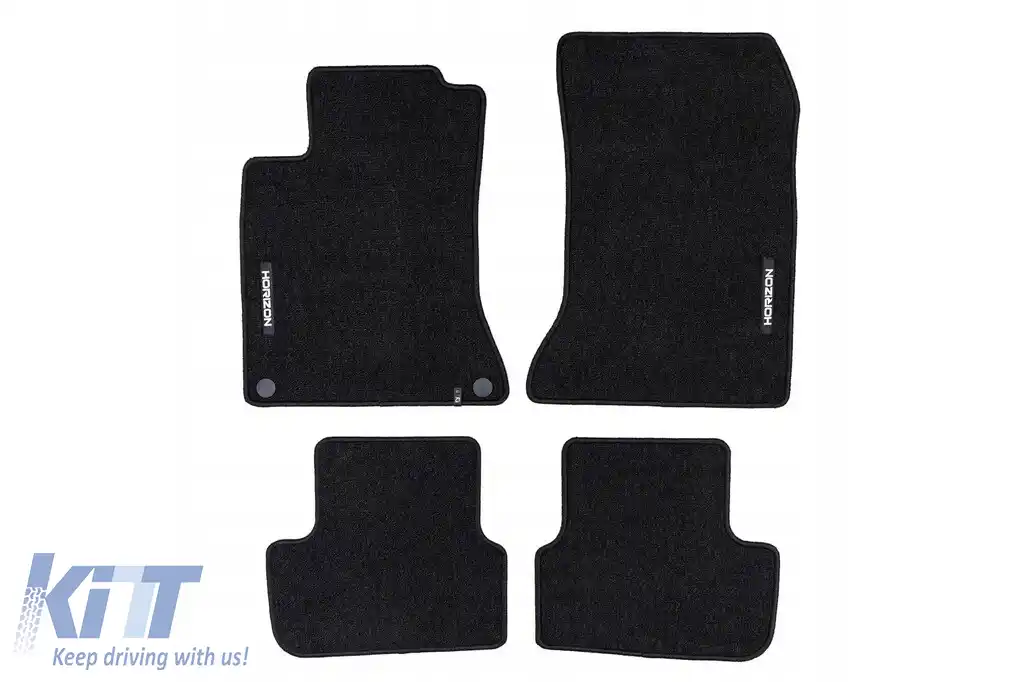 Mochete textile din seria Horizon de la Frogum potrivite pentru Mercedes A class W176 2012-2018, set de 4 bucăți, negru