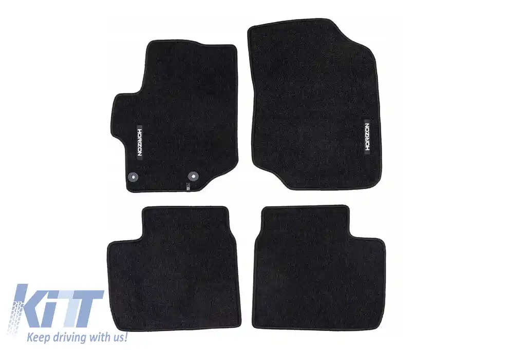 Mochete textile din seria Horizon de la Frogum potrivite pentru Citroen C-Elysee 2012-2022, Peugeot 301 după 2012, set de 4 piese, negru