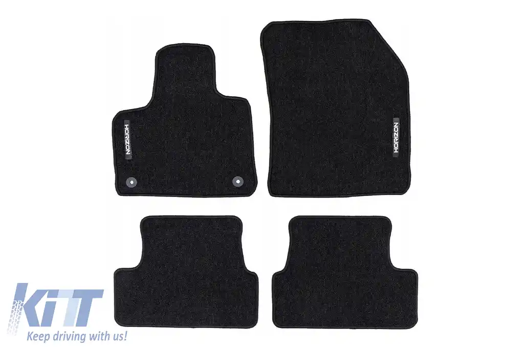 Mochete textile din seria Horizon de la Frogum potrivite pentru Peugeot 3008 2016-2024, nu sunt potrivite pentru versiunea Hybrid, set de 4 bucăți, negru