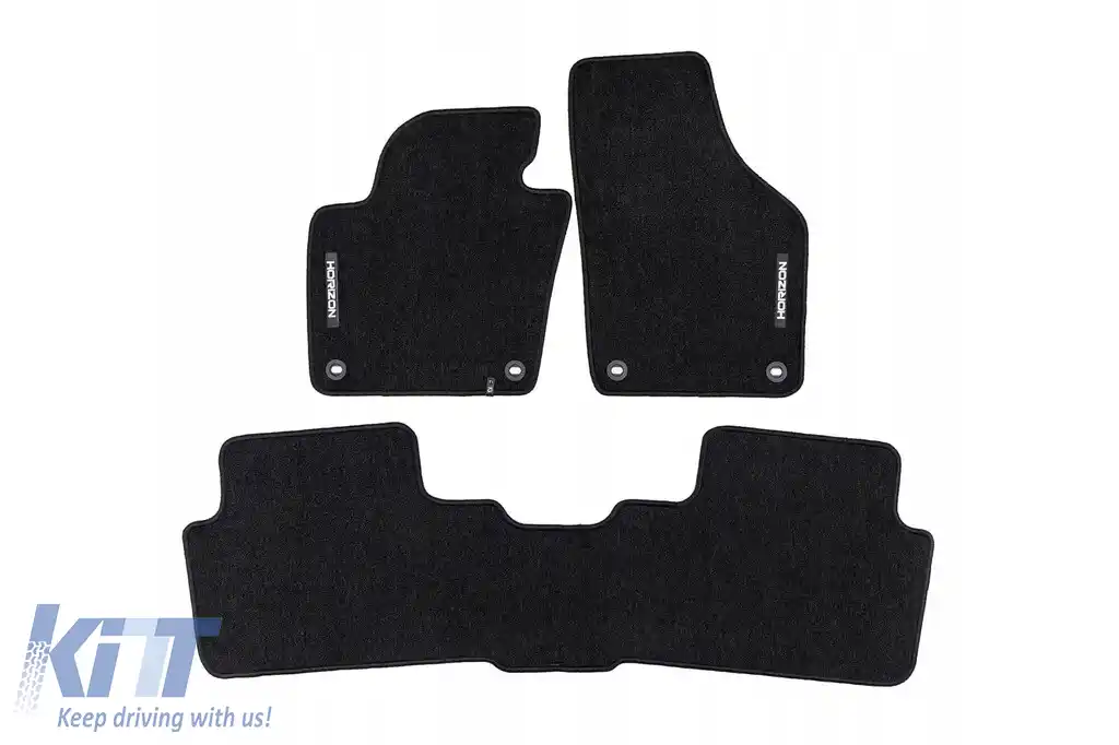 Mochete textile din seria Horizon de la Frogum potrivite pentru Volkswagen Sharan, Seat Alhambra 2010-2020, set de 3 bucăți, negru