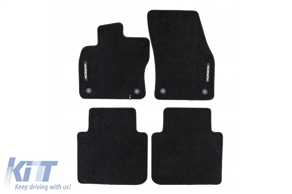 Mochete textile din seria Horizon de la Frogum potrivite pentru Skoda Kodiaq 2016-2024, Seat Tarraco 2018-2024, set de 4 bucăți, negru