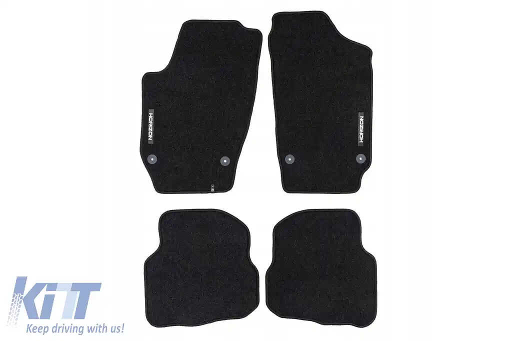 Mochete textile din seria Horizon de la Frogum potrivite pentru Volkswagen Polo 2001-2003, Seat Ibiza 2002-2008, set de 4 bucăți, negru