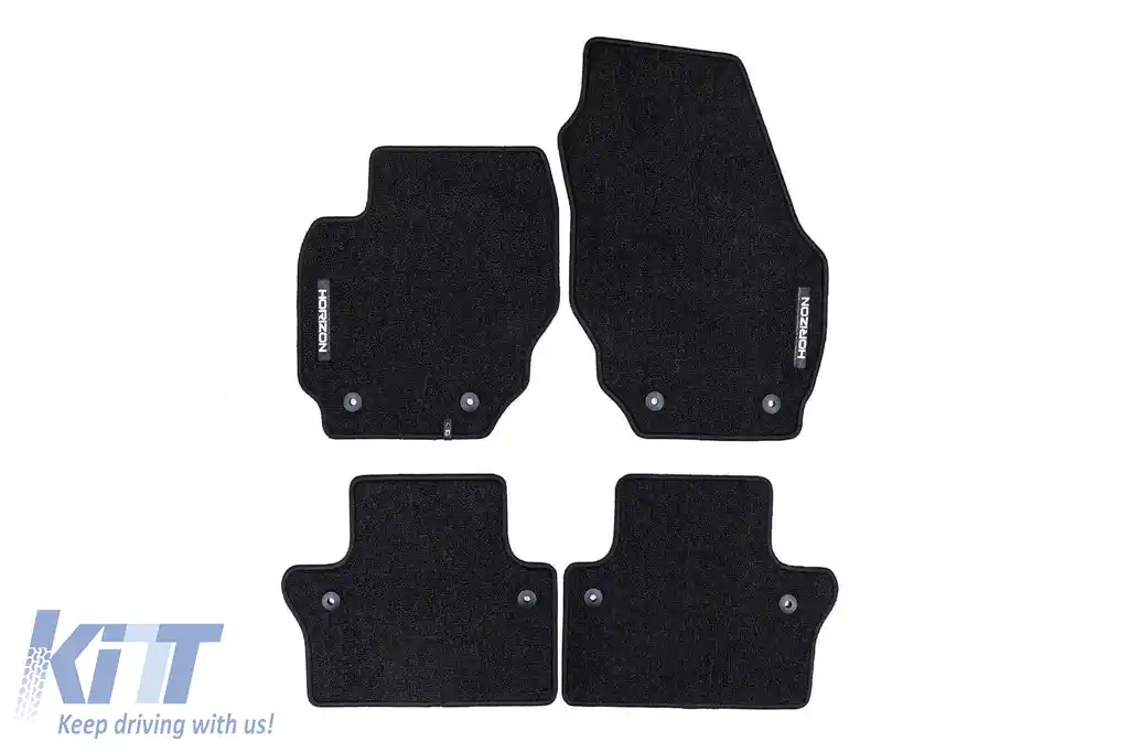 Mochete textile din seria Horizon de la Frogum potrivite pentru Volvo V70, Volvo XC70 2007-2016, set de 4 bucăți, negru