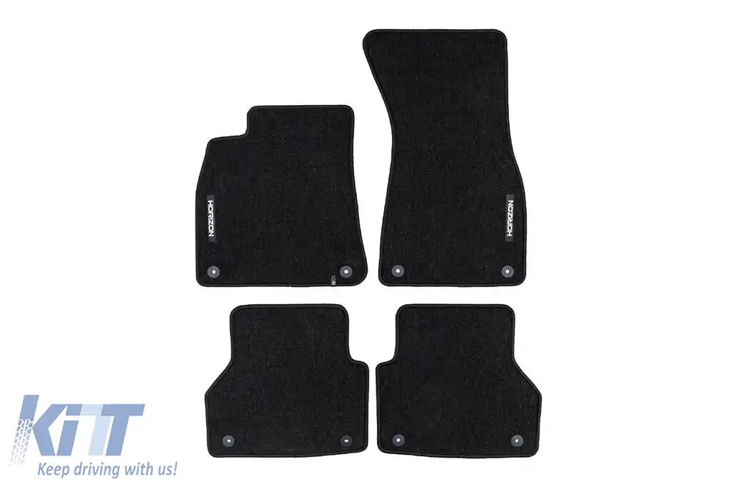 Mochete textile din seria Horizon de la Frogum potrivite pentru Audi A6 C8 după 2018, set de 4 bucăți, negru