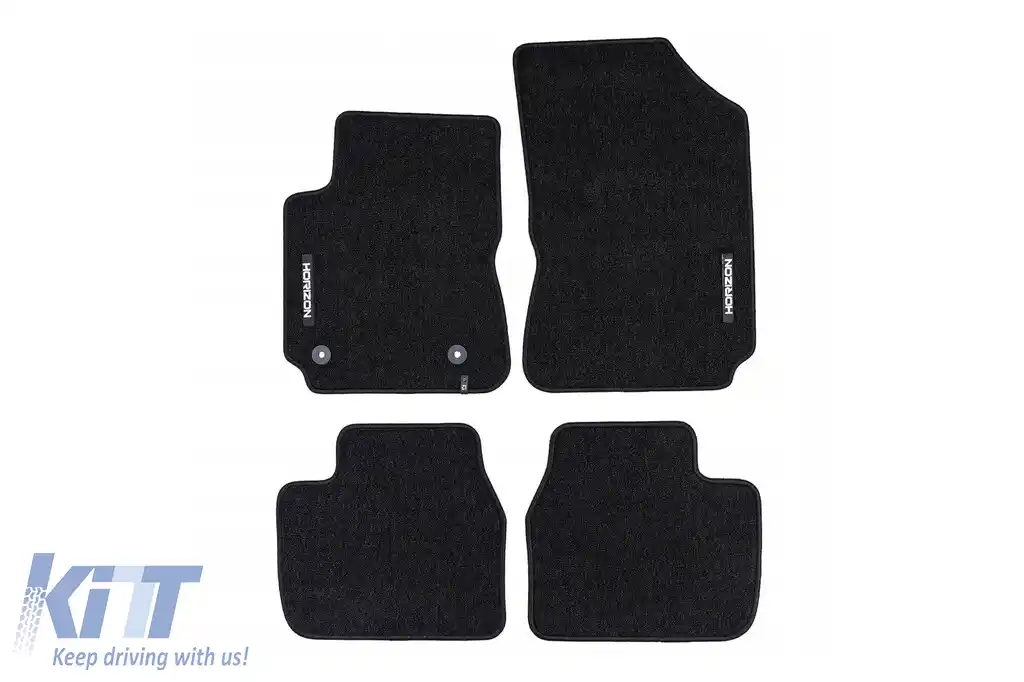 Mochete textile din seria Horizon de la Frogum potrivite pentru Citroen C4 Cactus 2014-2020, set de 4 bucăți, negru