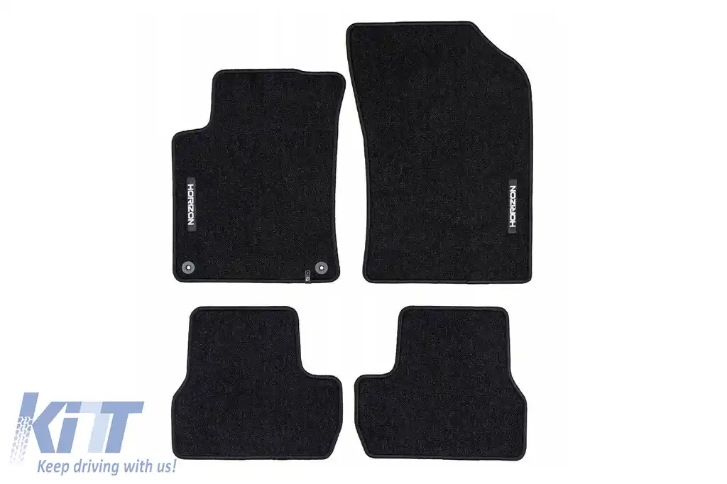 Mochete textile din seria Horizon de la Frogum potrivite pentru Citroen DS3 2014-2016, set de 4 bucăți, negru