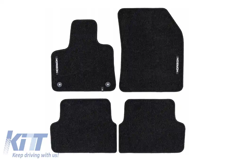 Mochete textile din seria Horizon de la Frogum potrivite pentru Citroen DS7 Crossback după 2017, set de 4 bucăți, negru