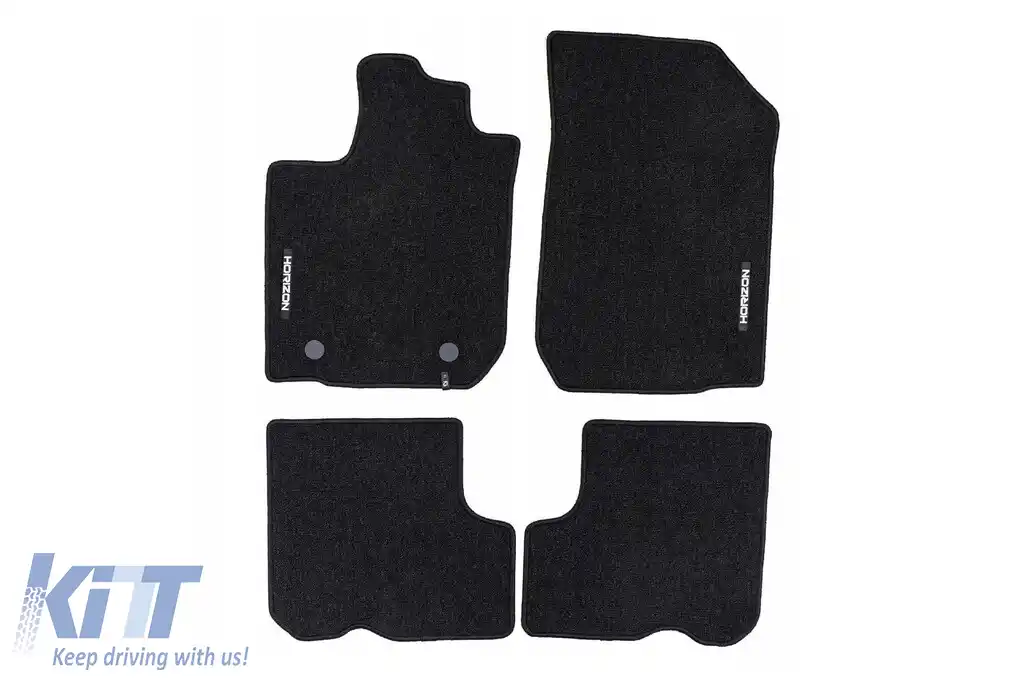Mochete textile din seria Horizon de la Frogum potrivite pentru Dacia Logan 2014-2020, set de 4 bucăți, negru