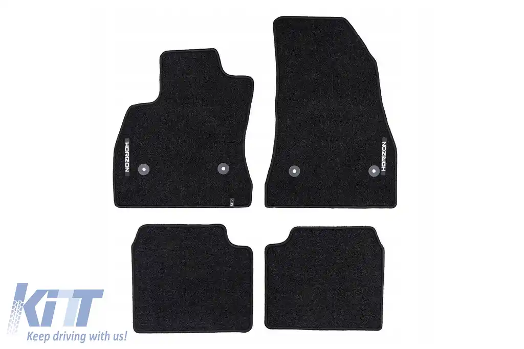 Mochete textile din seria Horizon de la Frogum potrivite pentru Fiat 500L 2012-2022, set de 4 bucăți, negru