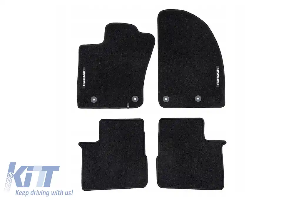 Mochete textile din seria Horizon de la Frogum potrivite pentru Fiat Tipo după 2015, set de 4 bucăți, negru