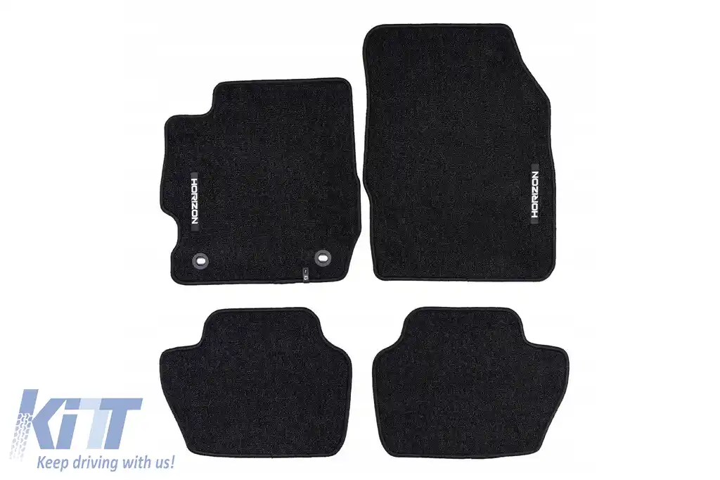 Mochete textile din seria Horizon de la Frogum potrivite pentru Ford KA+ 2016-2019, set de 4 bucăți, negru