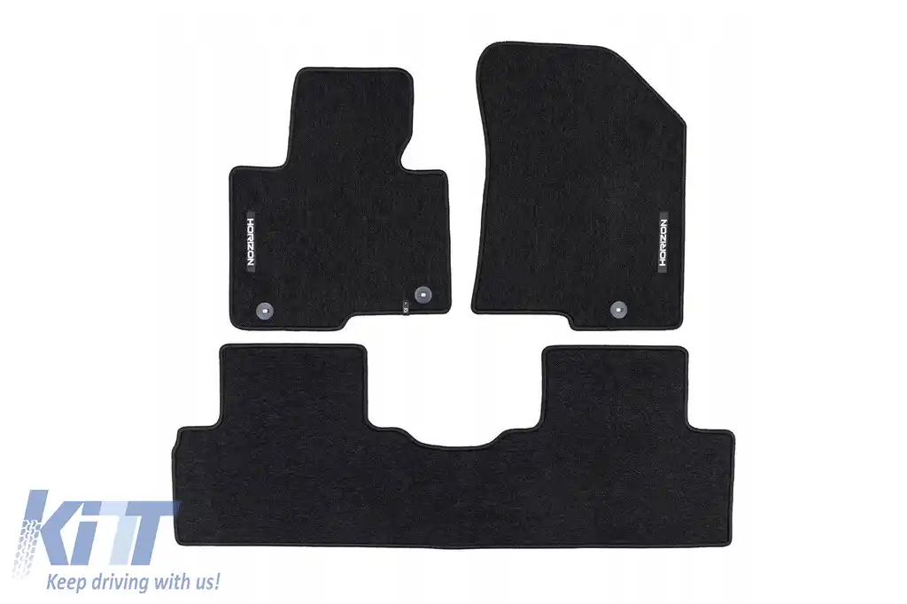 Mochete textile din seria Horizon de la Frogum potrivite pentru Kia Carens 2013-2019, set de 3 piese, negru