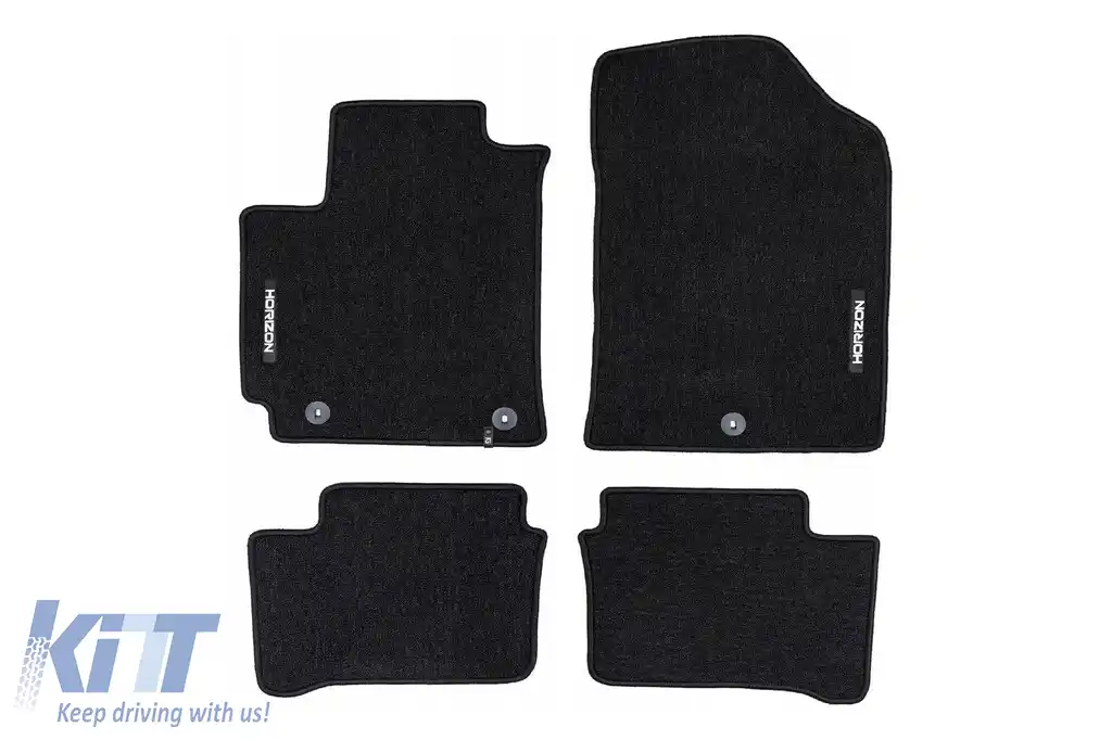 Mochete textile din seria Horizon de la Frogum potrivite pentru Kia Picanto după 2017, set de 4 bucăți, negru