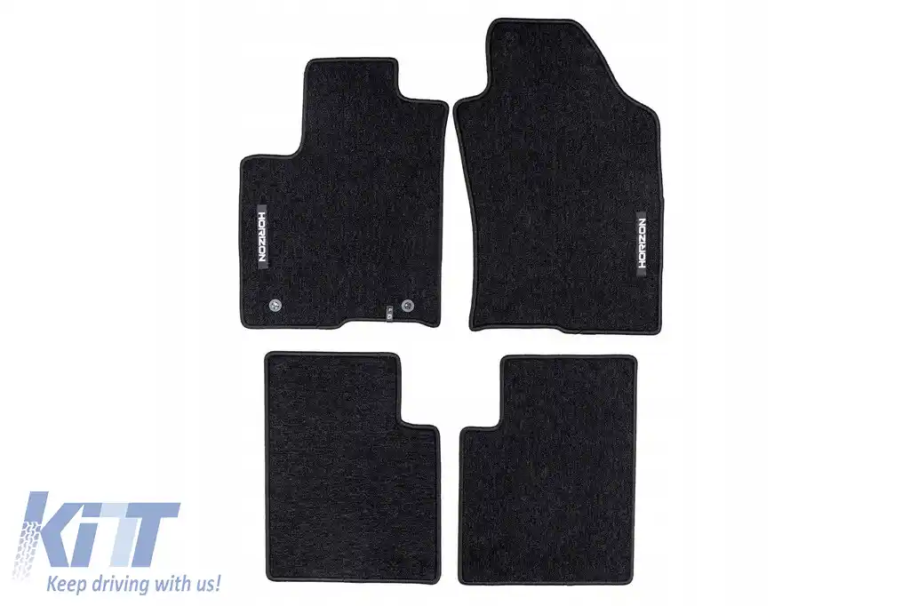 Mochete textile din seria Horizon de la Frogum potrivite pentru Lancia Ypsilion 2012-2024, set de 4 bucăți, negru