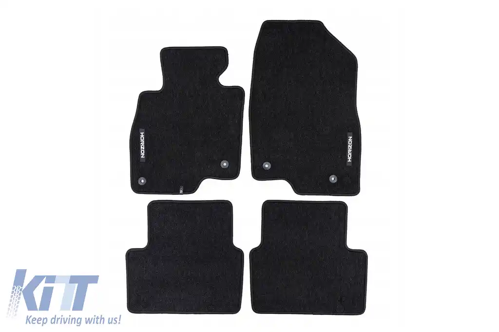 Mochete textile din seria Horizon de la Frogum potrivite pentru Mazda 3 2013-2018, set de 4 bucăți, negru