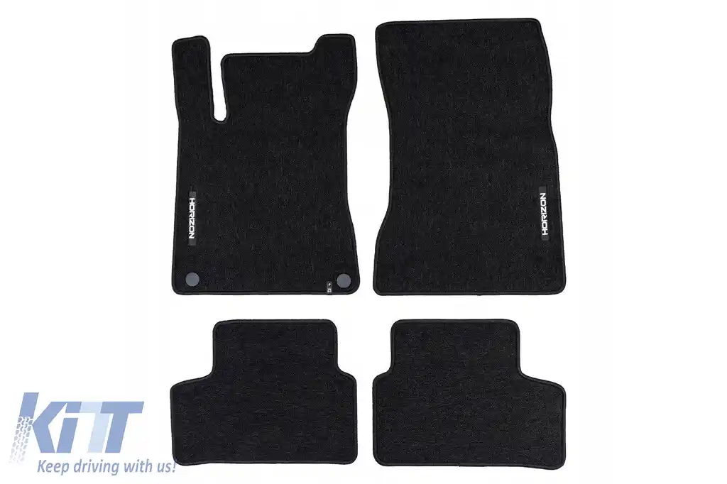 Mochete textile din seria Horizon de la Frogum potrivite pentru Mercedes GLA H247 după 2019, set de 4 bucăți, negru