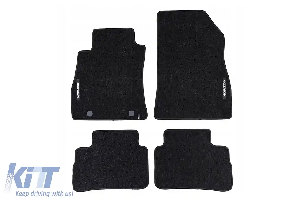 Mochete textile din seria Horizon de la Frogum potrivite pentru Nissan Juke 2010-2019, set de 4 bucăți, negru