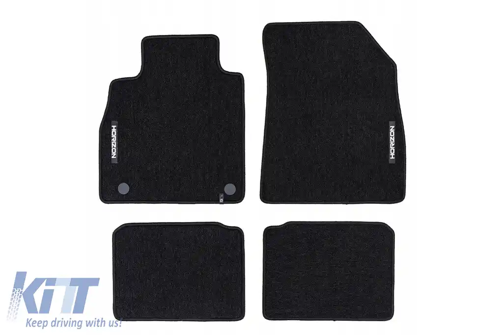 Mochete textile din seria Horizon de la Frogum potrivite pentru Nissan Micra K14 2016-2022, set de 4 bucăți, negru