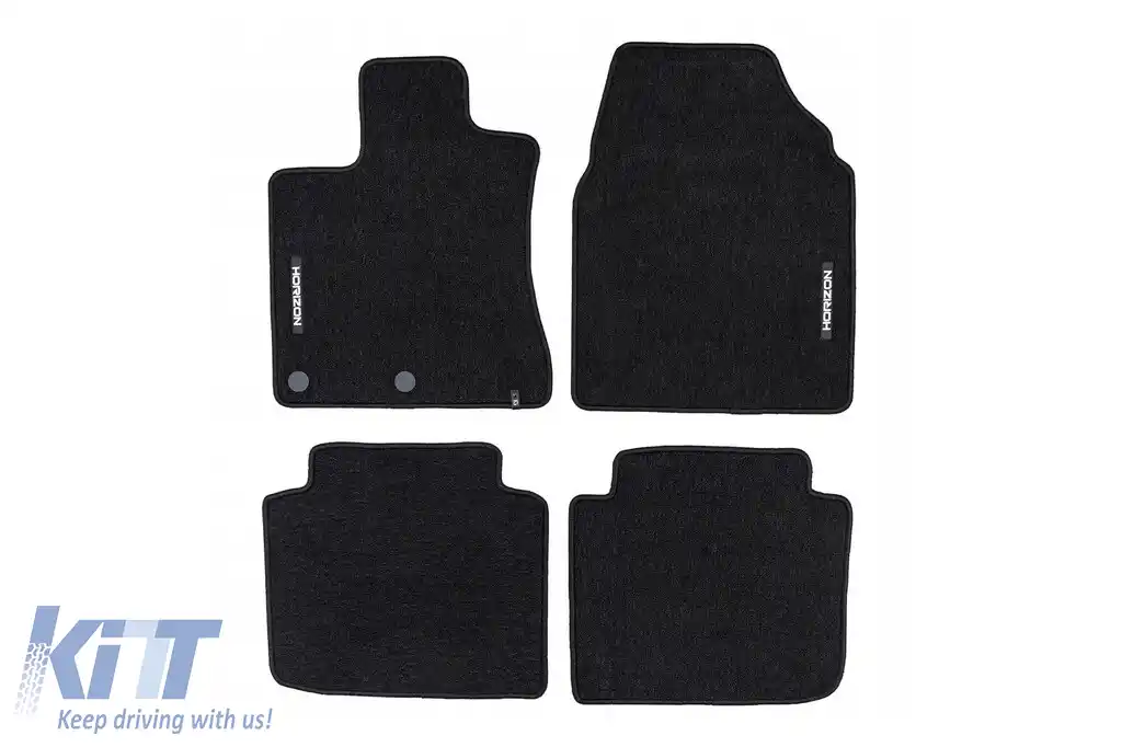 Mochete textile din seria Horizon de la Frogum potrivite pentru Nissan Qashqai +2 2006-2013, set de 4 bucăți, negru