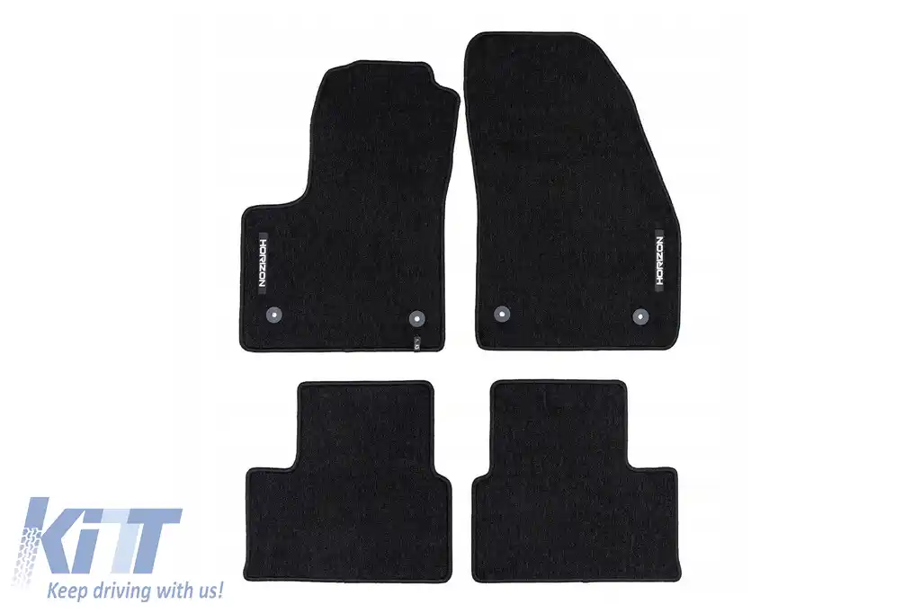 Mochete textile din seria Horizon de la Frogum potrivite pentru Opel Meriva B 2010-2017, set de 4 bucăți, negru