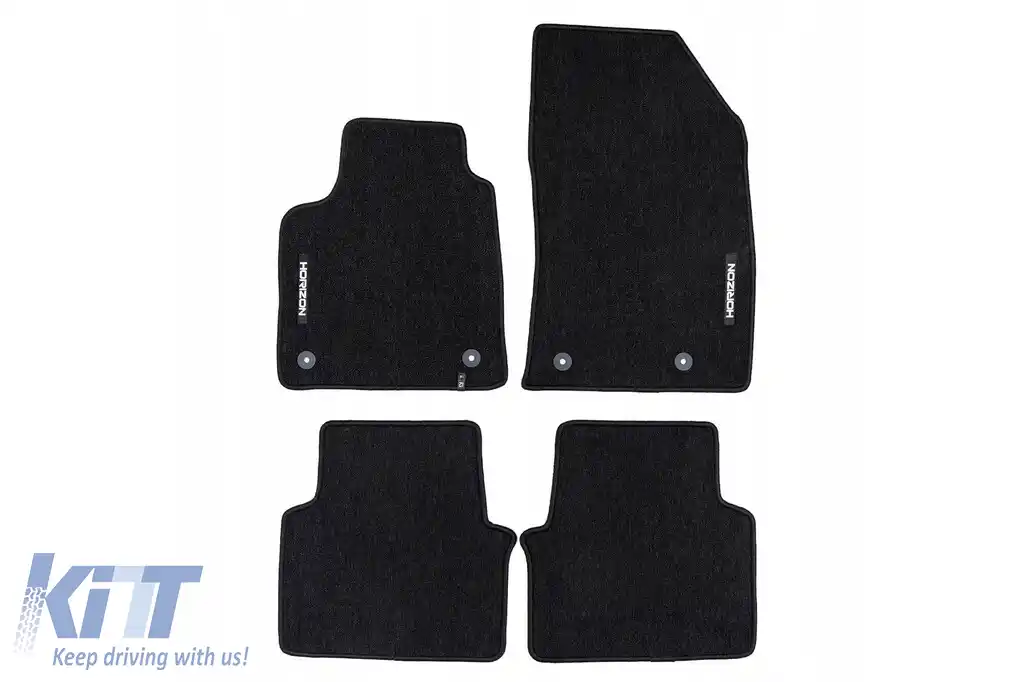 Mochete textile din seria Horizon de la Frogum potrivite pentru Opel Crossland X 2017-2024, set de 4 bucăți, negru