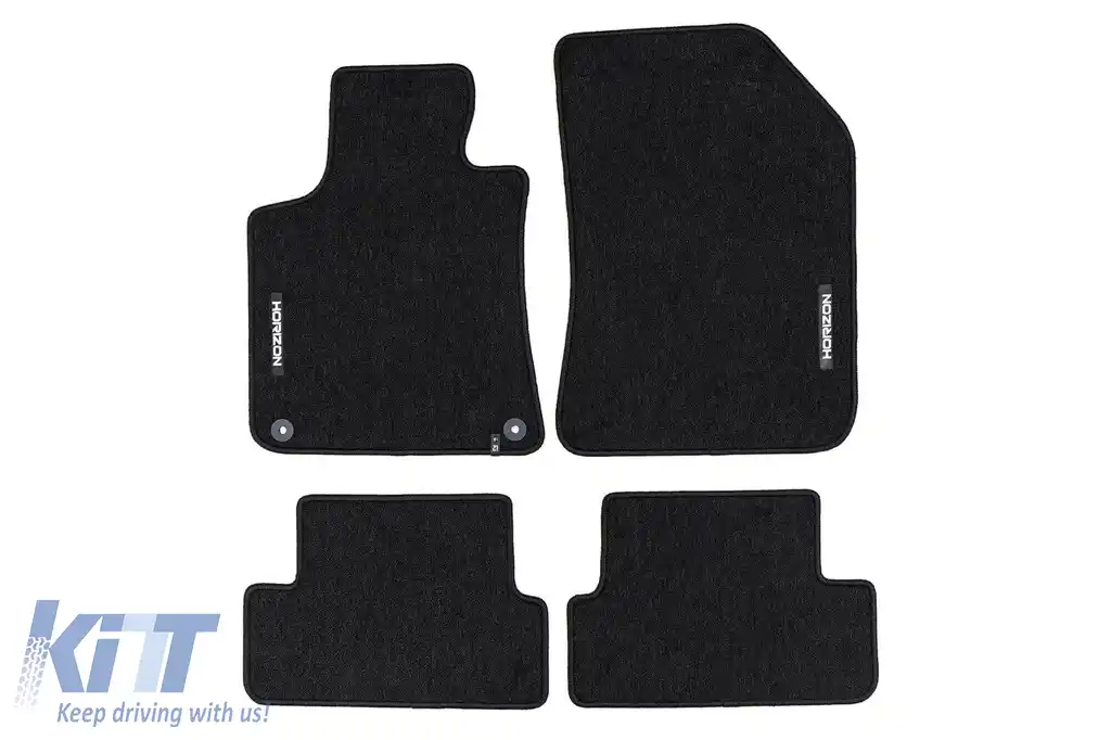 Mochete textile din seria Horizon de la Frogum potrivite pentru Peugeot 308 2013-2021, set de 4 bucăți, negru
