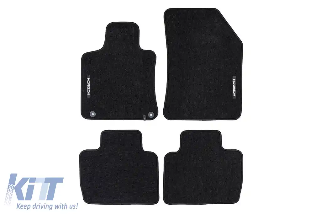 Mochete textile din seria Horizon de la Frogum potrivite pentru Peugeot 508 după 2018, set de 4 bucăți, negru
