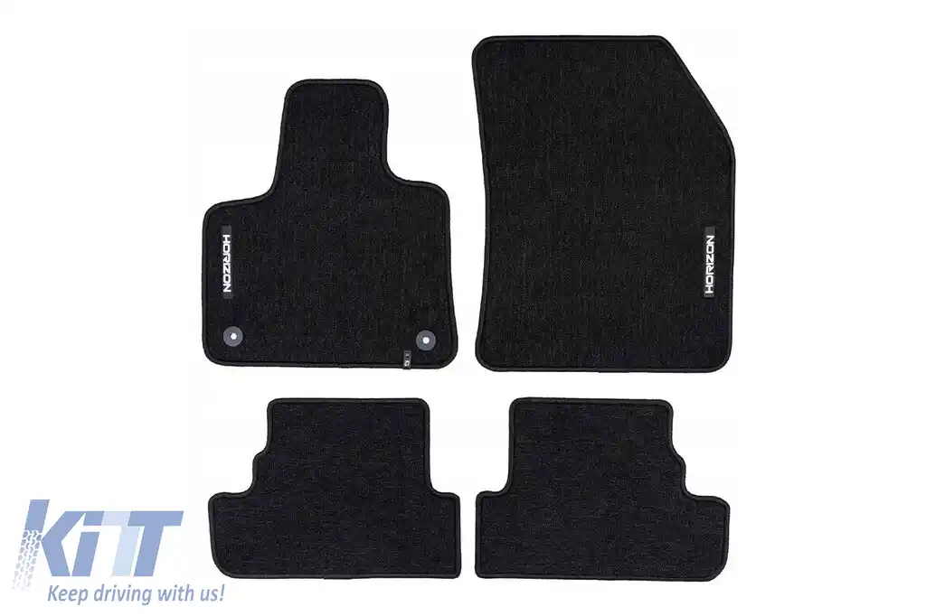 Mochete textile din seria Horizon de la Frogum potrivite pentru Peugeot 3008 Hybrid 2016-2024, set de 4 bucăți, negru