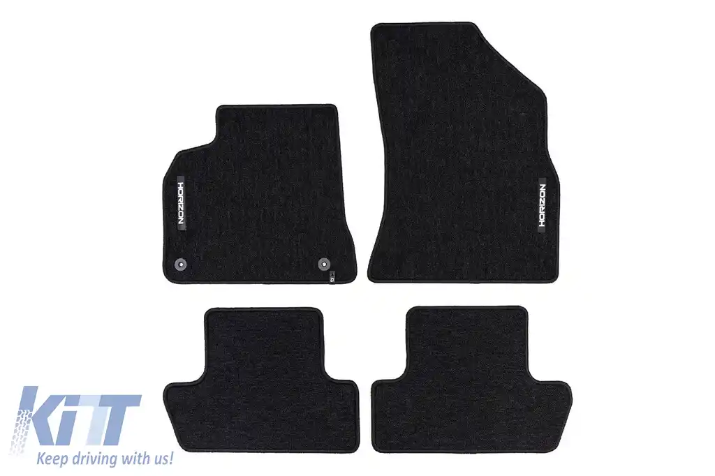 Mochete textile din seria Horizon de la Frogum potrivite pentru Peugeot 5008 2009-2017, set de 4 bucăți, negru