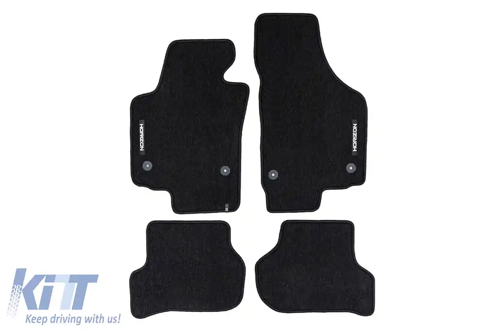 Mochete textile din seria Horizon de la Frogum potrivite pentru Seat Altea 2004-2008, Altea XL 2004-2015, set de 4 bucăți, negru