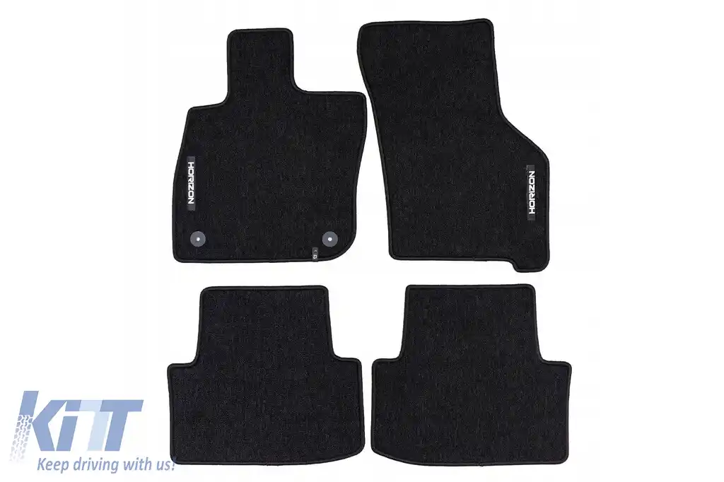 Mochete textile din seria Horizon de la Frogum potrivite pentru Seat Leon după 2020, set de 4 bucăți, negru