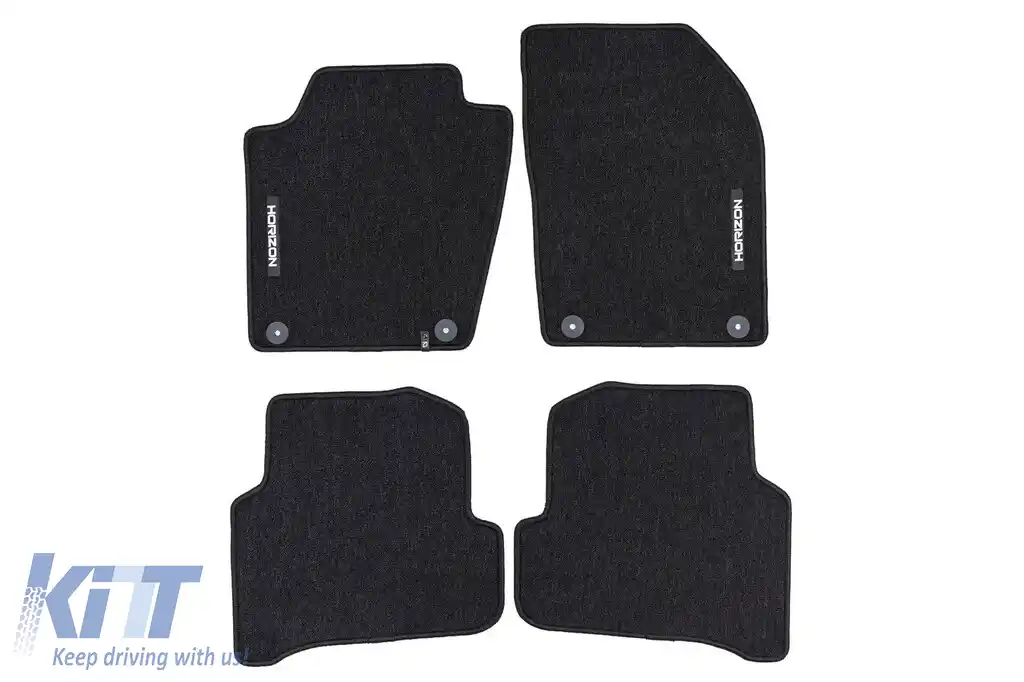 Mochete textile din seria Horizon de la Frogum potrivite pentru Skoda Fabia 2014-2022, set de 4 bucăți, negru