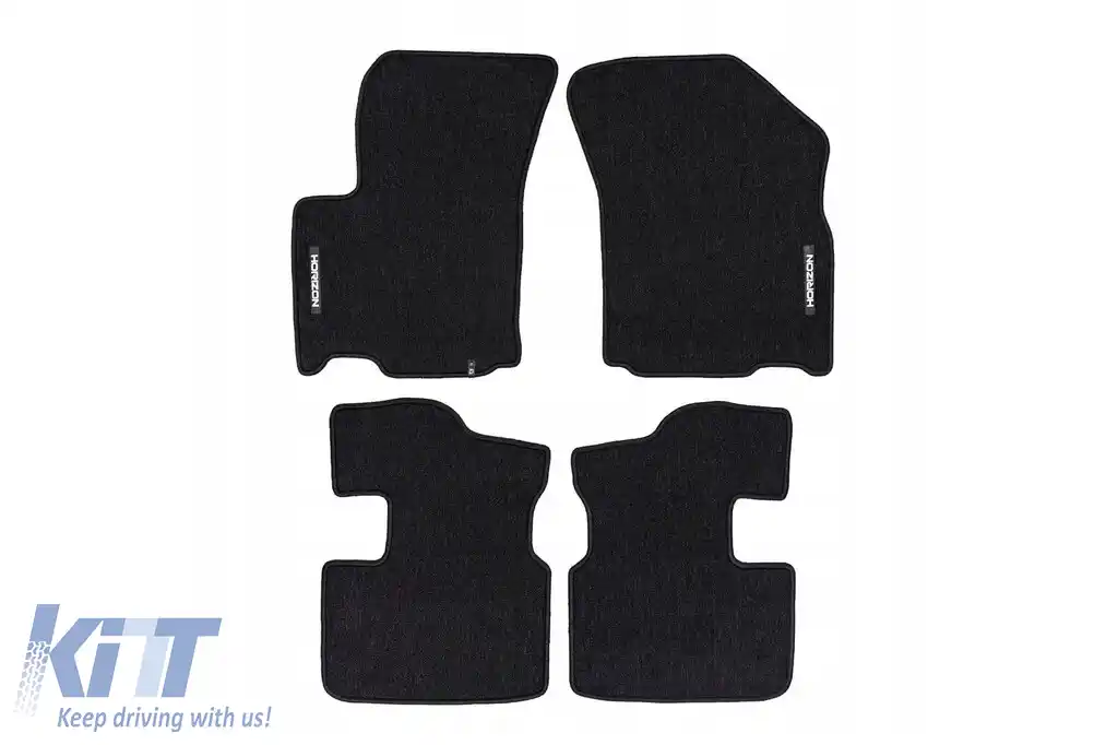 Mochete textile din seria Horizon de la Frogum potrivite pentru Fiat Sedici, Suzuki SX4 2006-2014, set de 4 bucăți, negru