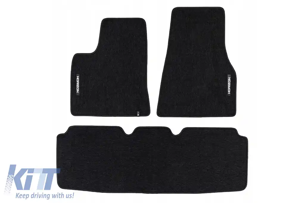 Mochete textile din seria Horizon de la Frogum potrivite pentru Tesla Model S după 2012, set de 3 bucăți, negru