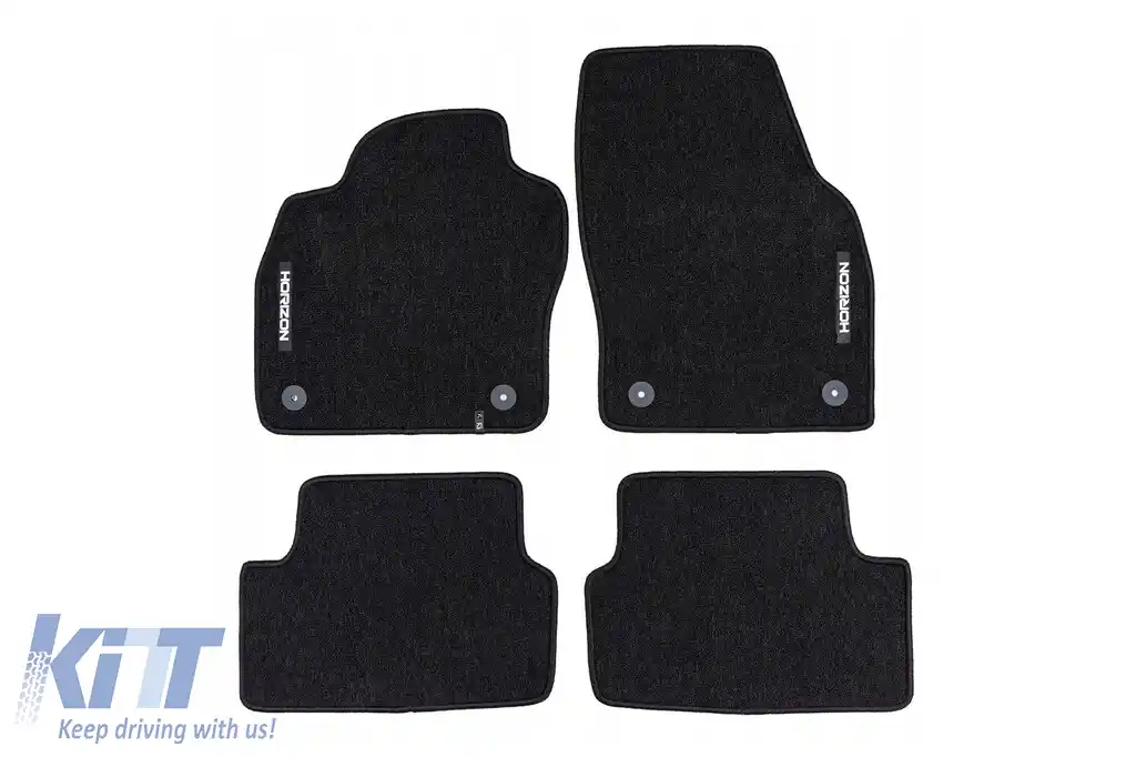 Mochete textile din seria Horizon de la Frogum potrivite pentru Volkswagen Polo după 2017, set de 4 bucăți, negru